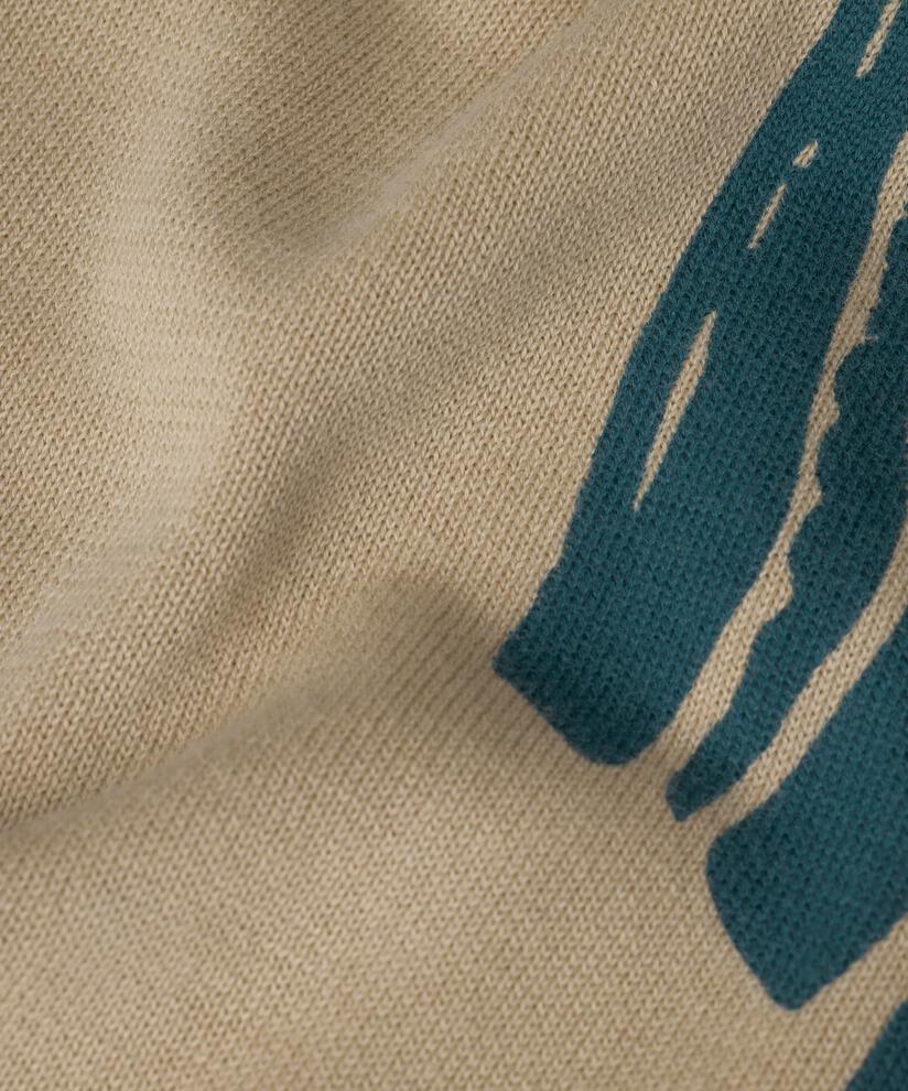 Feinstrick-Top mit Print und gerippten Kanten, Reflect Pond