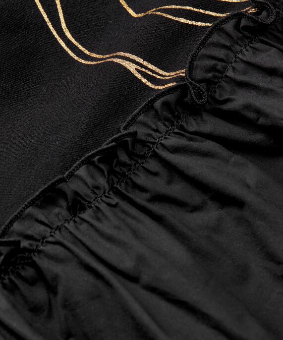 Kleid aus schwerem Jersey mit Golddruck, Gold