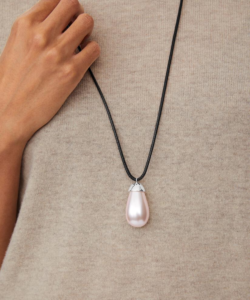 Lederband mit rosa Perle, Lotus