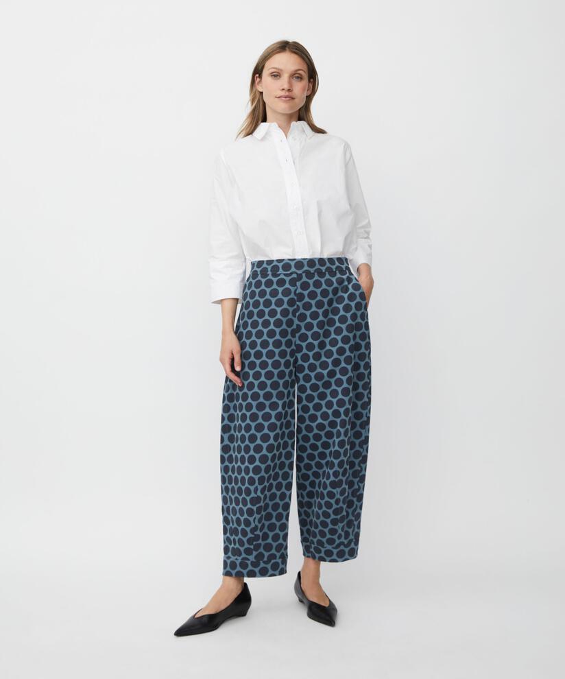verkürzte Cordhose mit Gummizug hinten, Navy Blazer
