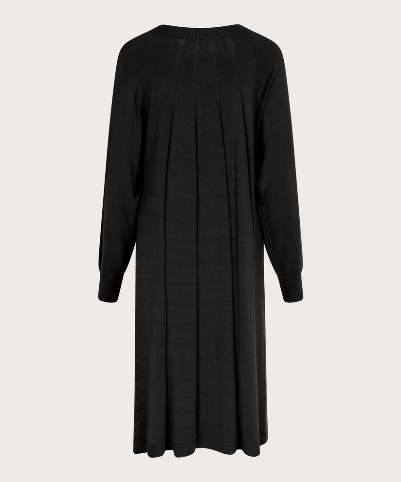 Feinstrickkleid mit langen Ärmeln, Black