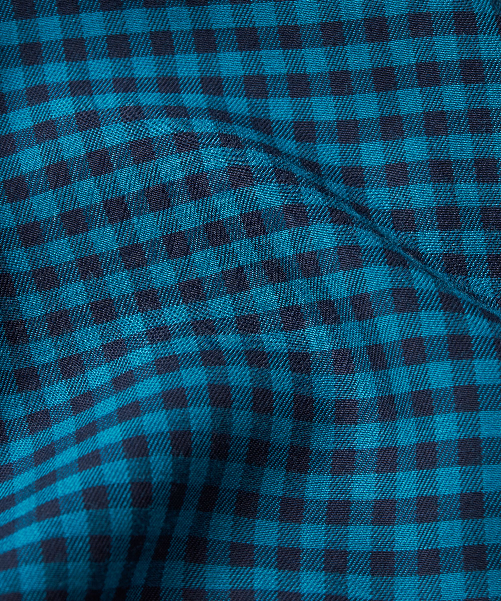 Karierte Viskosebluse mit Knopfdetail, Celestial