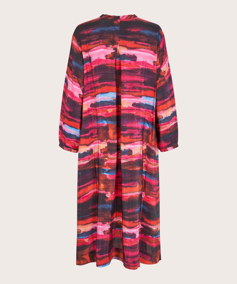 Viskosekleid mit Bindebändern am Hals, Sun Tomato