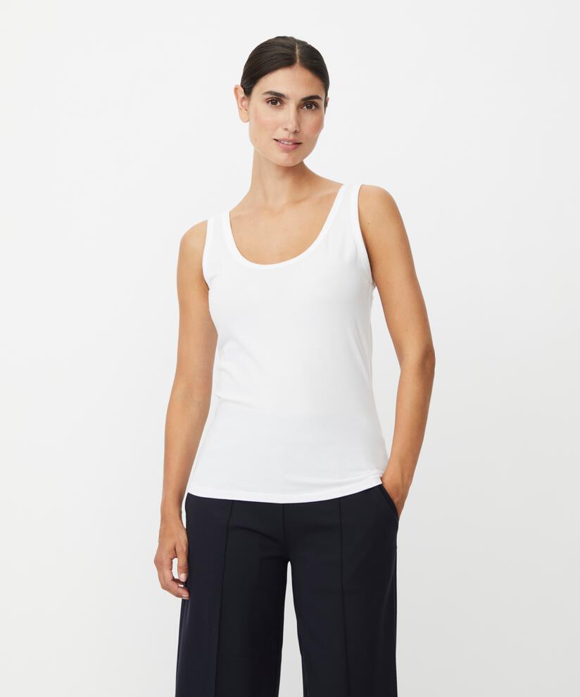 tailliertes Tanktop aus Stretch-Jersey, White