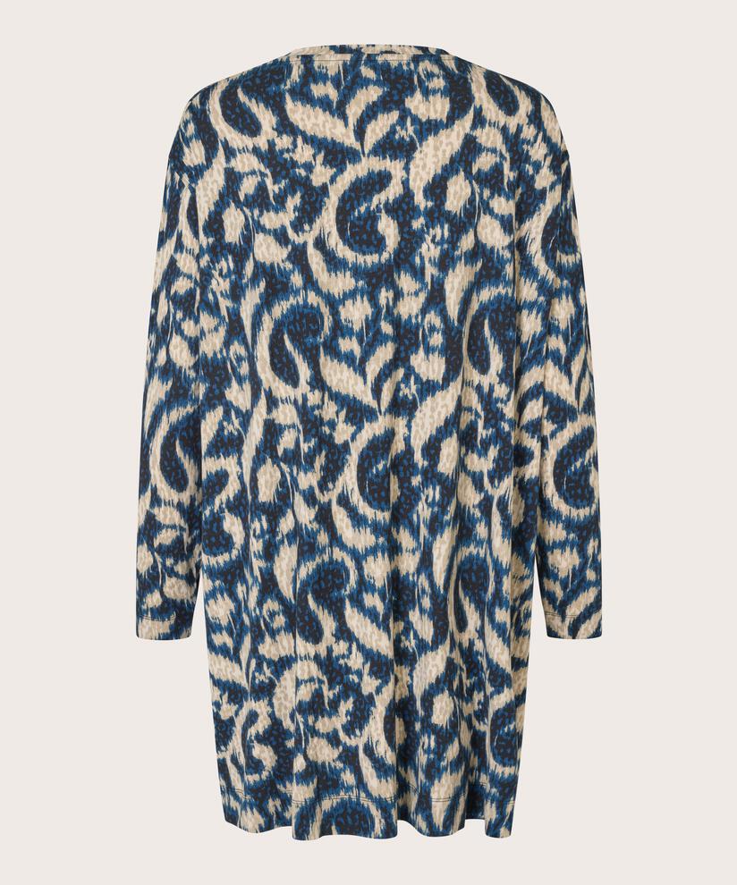 Bedruckte Jersey-Tunika mit langen Ärmeln, Moonlit Ocean