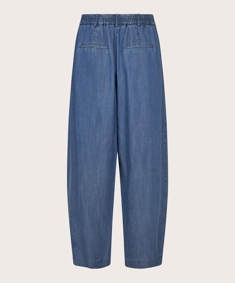 weiche Denimhose mit Knopfdetail am Bein, Washed denim