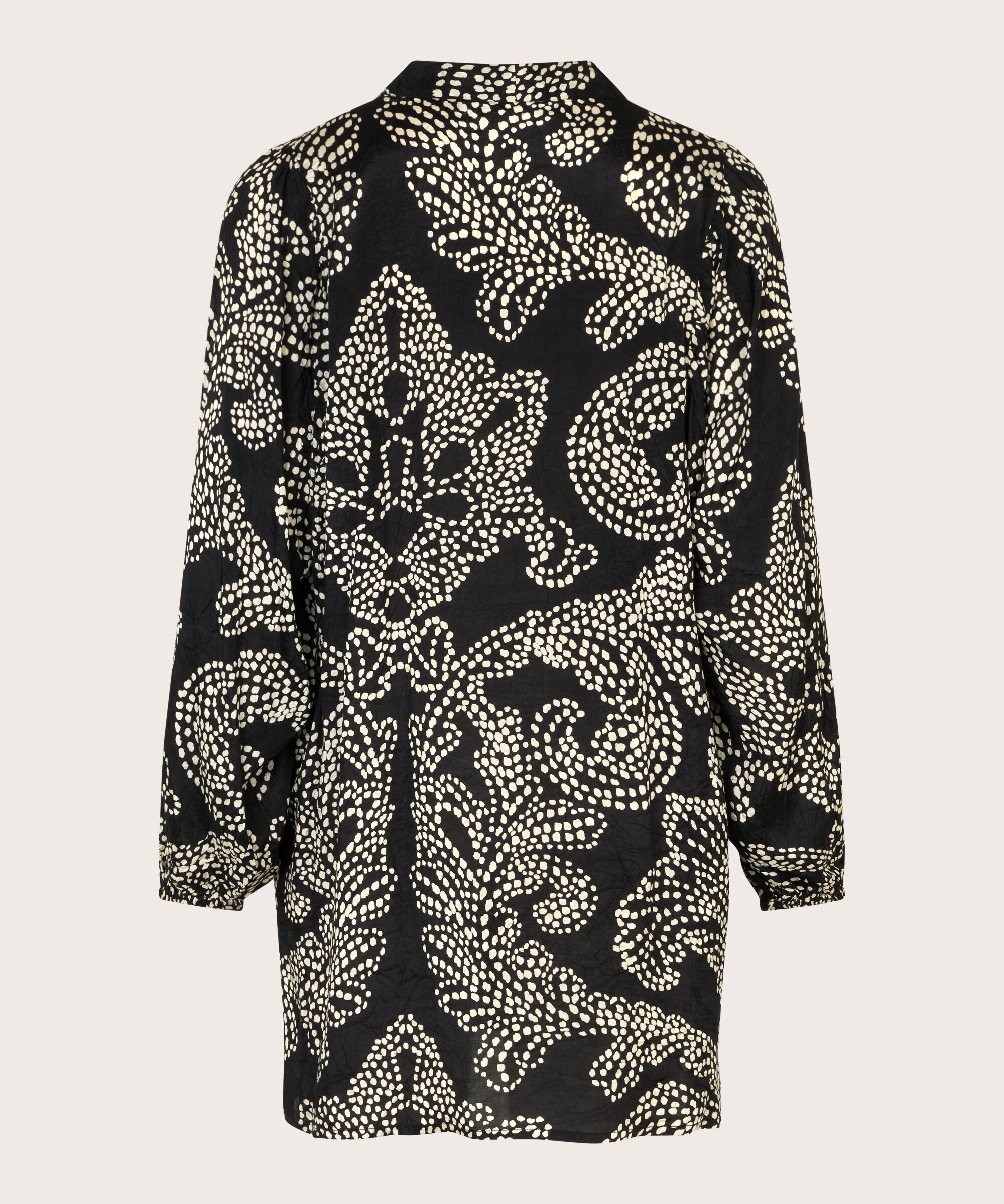 Tunika mit Wickeleffekt und 3/4 Ärmeln, Black