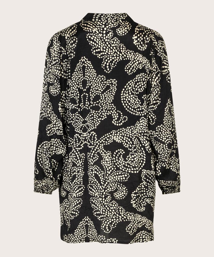 Tunika mit Wickeleffekt und 3/4 Ärmeln, Black