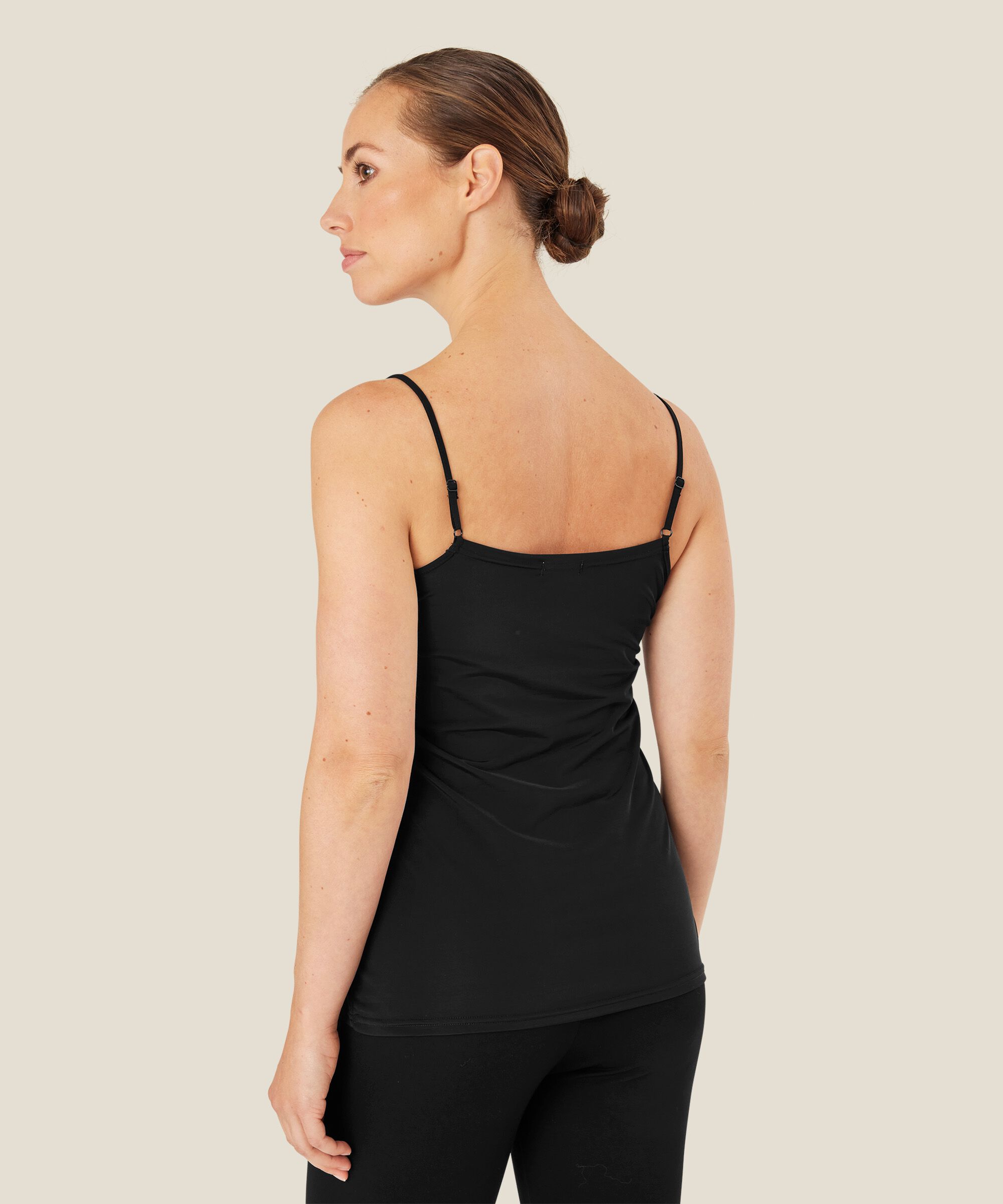 Tanktop mit Spitzendetail, Black