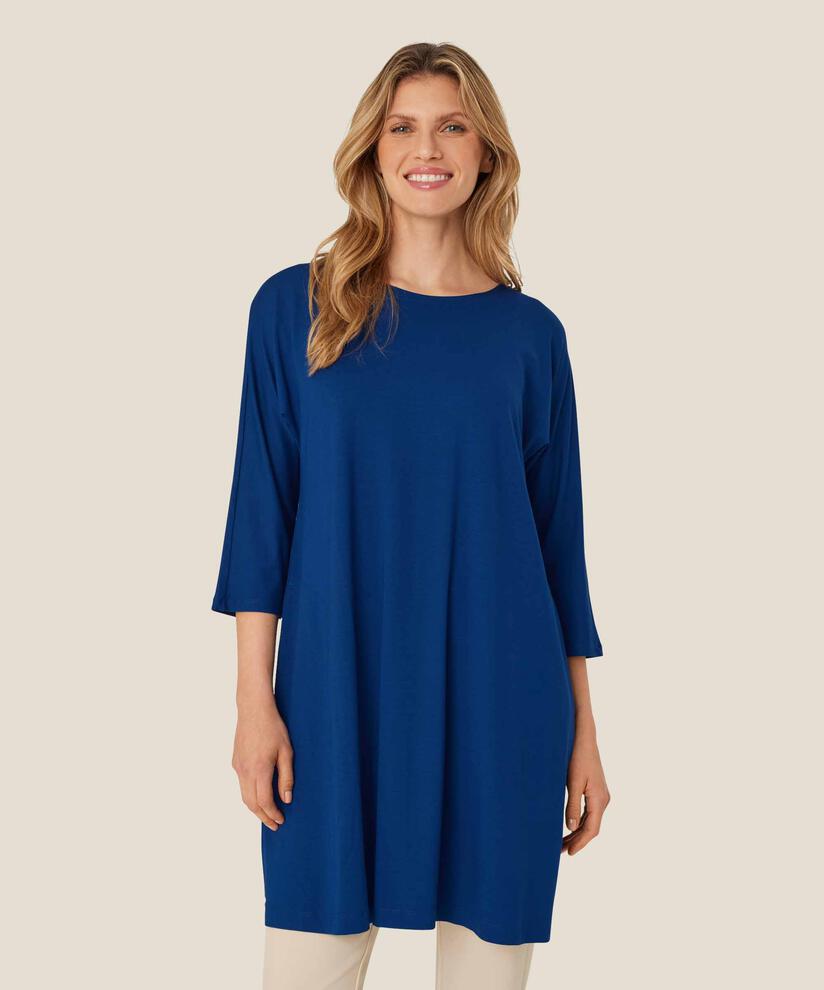 Jersey-tunika Mit Rundhals Und Eingrifftaschen, Navy Peony