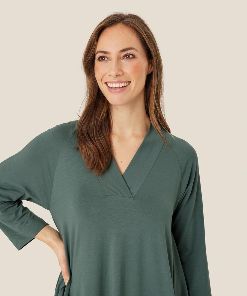 Jersey-tunika Mit 3/4-ärmeln, Balsam Green