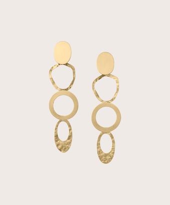 vergoldete, skulpturale Ohrringe, Gold