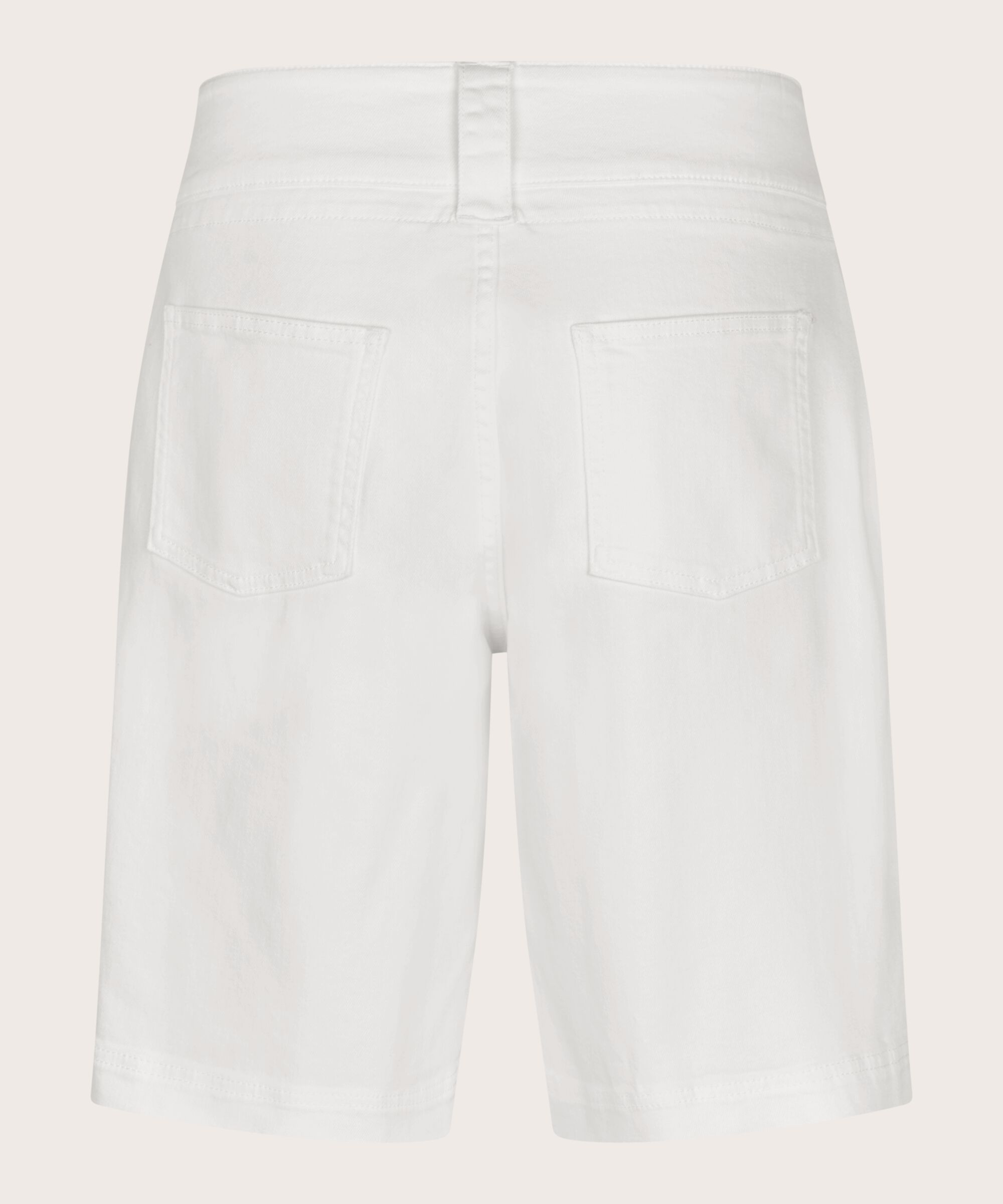Jeansshorts mit dekorativen Taschen und Druckknöpfen, White