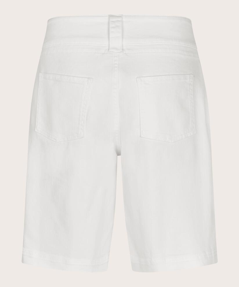 Jeansshorts mit dekorativen Taschen und Druckknöpfen, White
