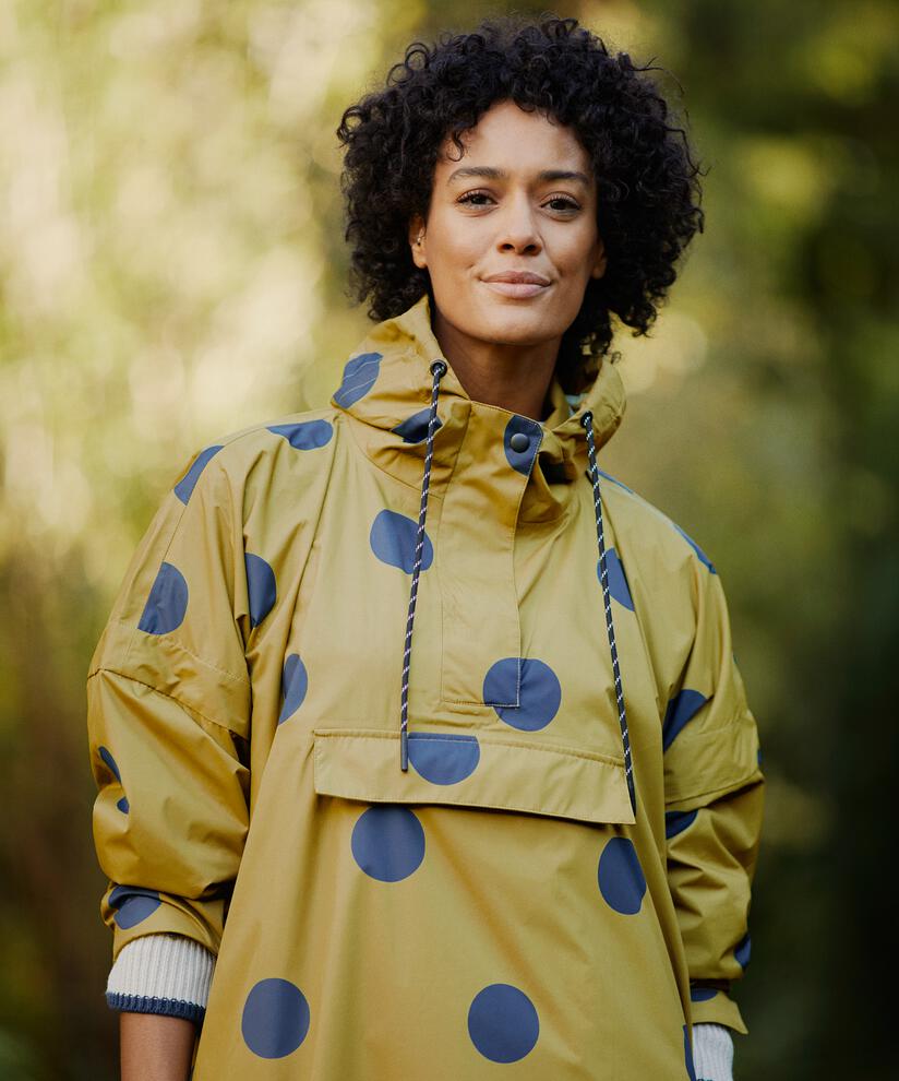 gepunkteter Regenanorak mit Kapuze, Burnish Gold