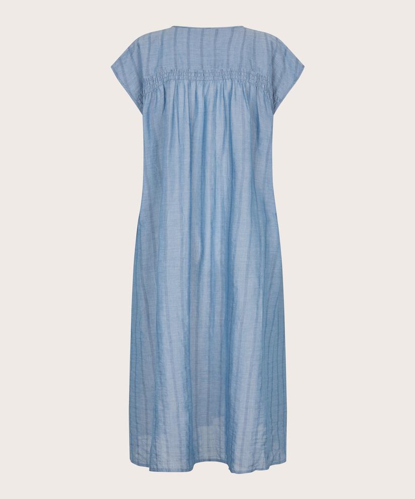 Durchgeknöpftes Baumwollkleid mit dekorativen Taschen, Nebulas Blue