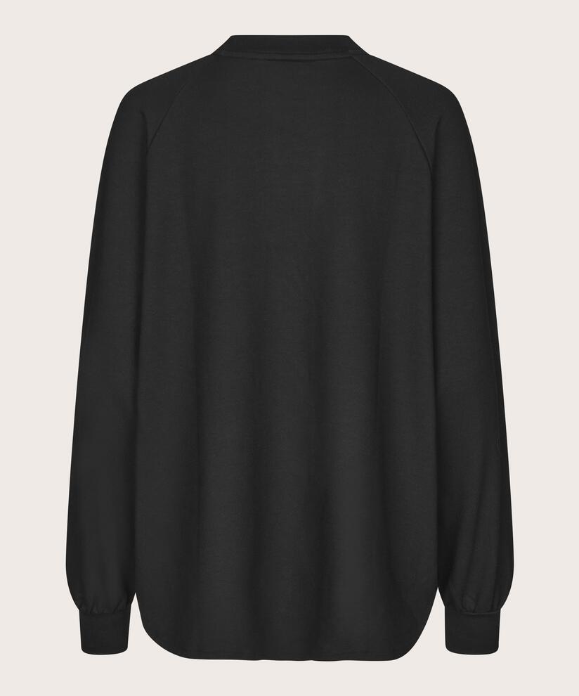 Langarmshirt aus Baumwollmix, Black