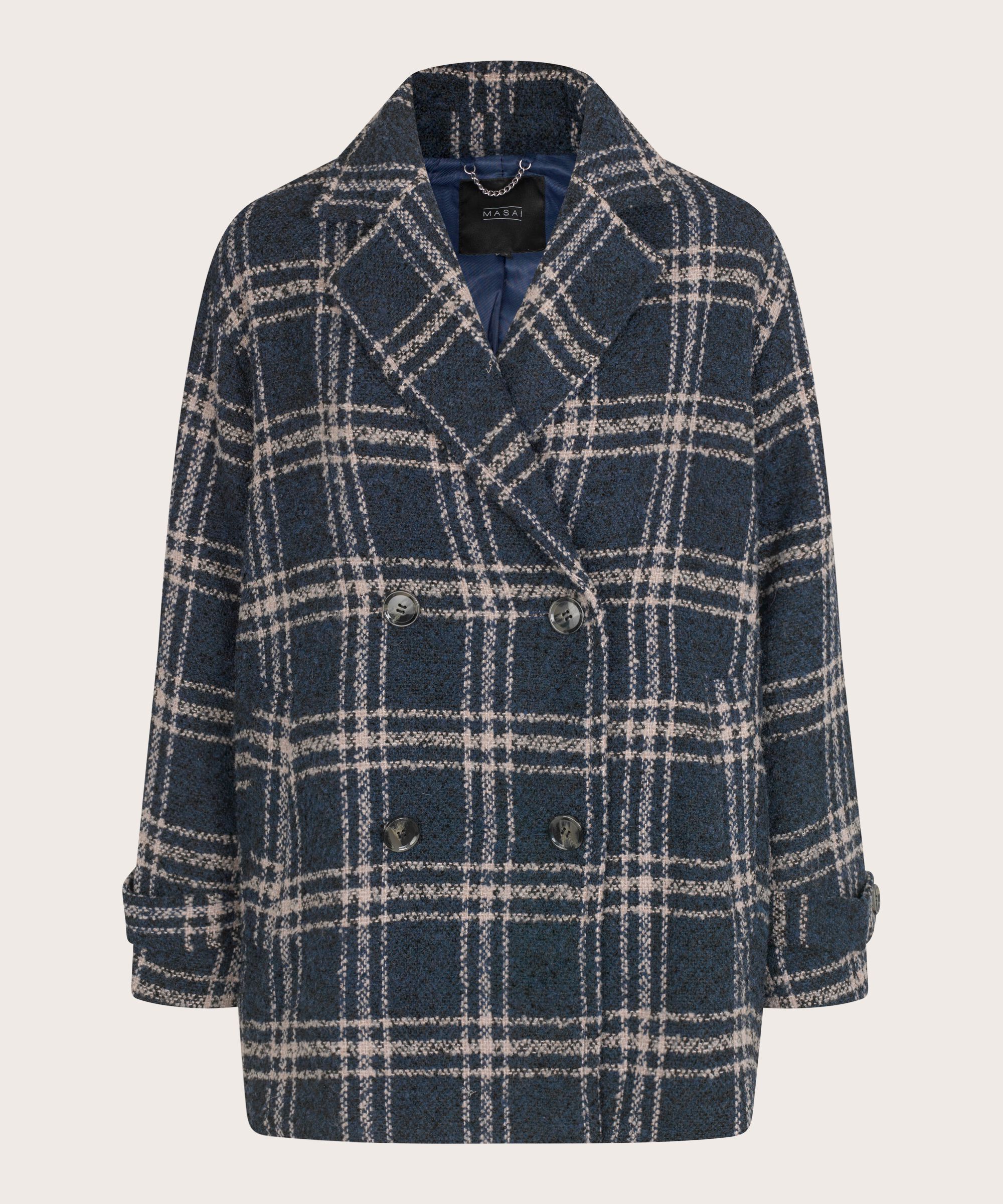 Kurzmantel aus Wollmischung mit zweireihigen Knöpfen, Moonlit Ocean