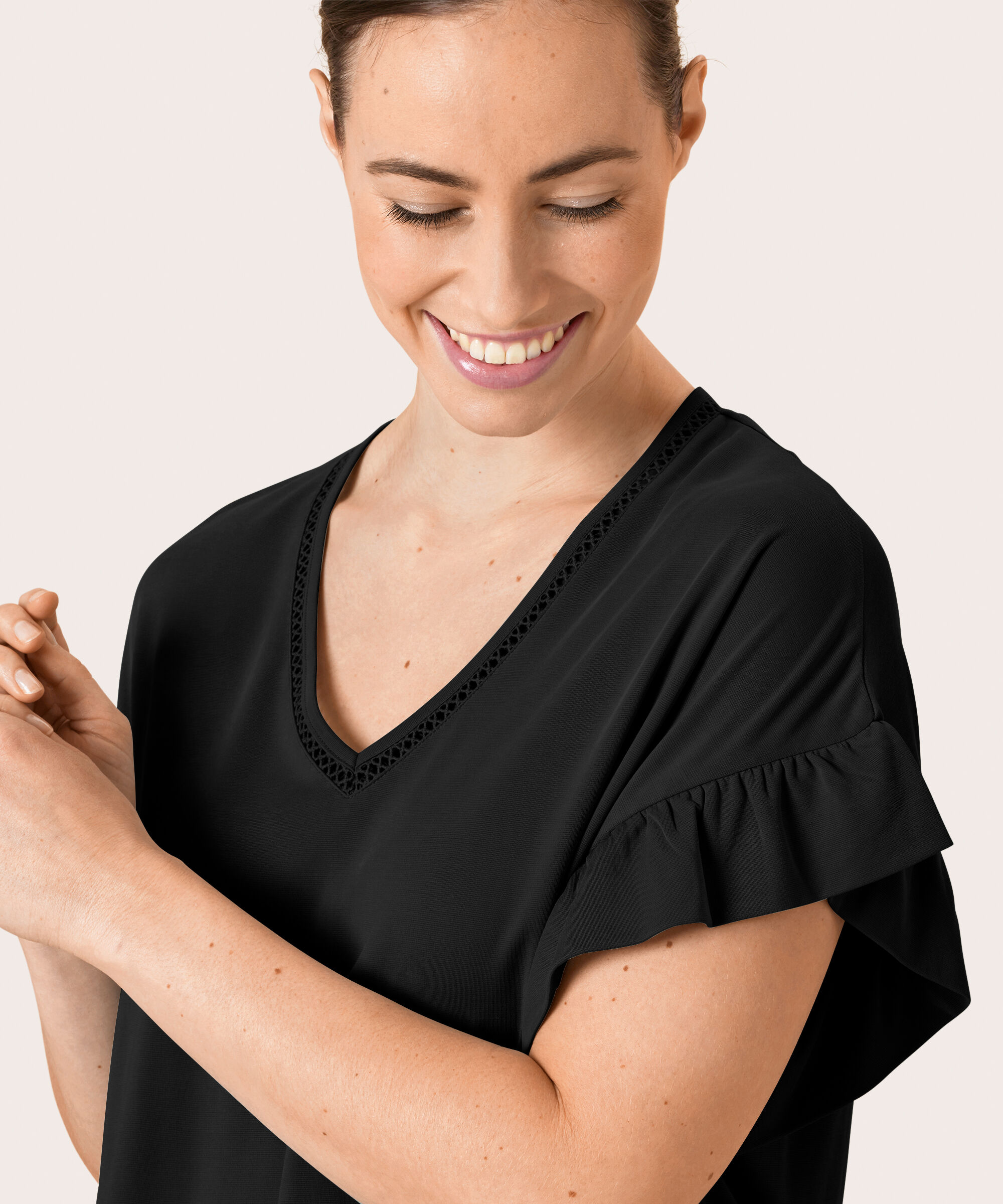 DONIELLE JERSEY T-SHIRT, Black