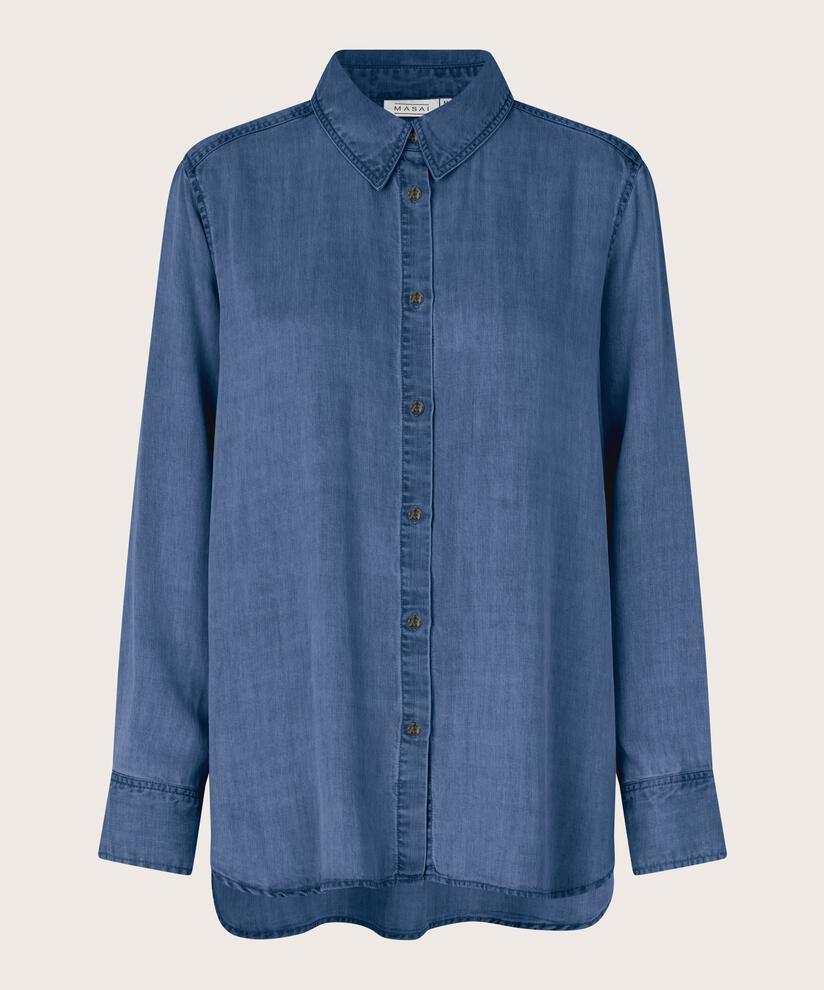 leichtes Jeanshemd aus Lyocell, Washed denim