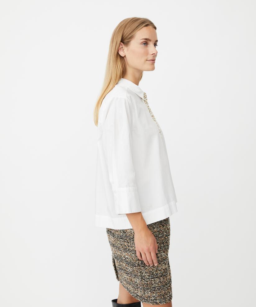 Hemd mit verziertem Knopfverschluss, White