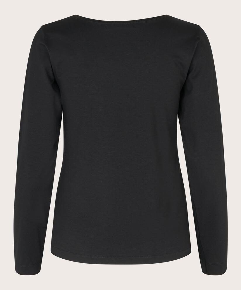 Weiches Jersey-Top mit langen Ärmeln, Black