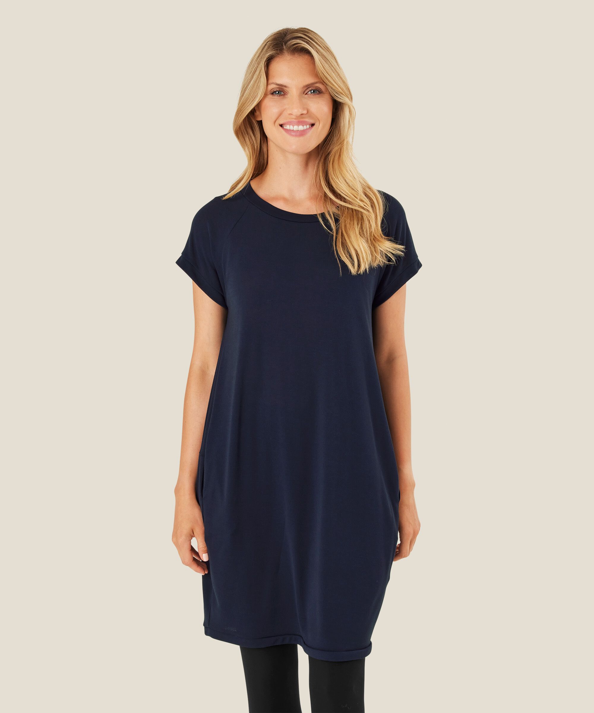 Tunika Mit Rundhalsausschnitt Und Taschen, Navy