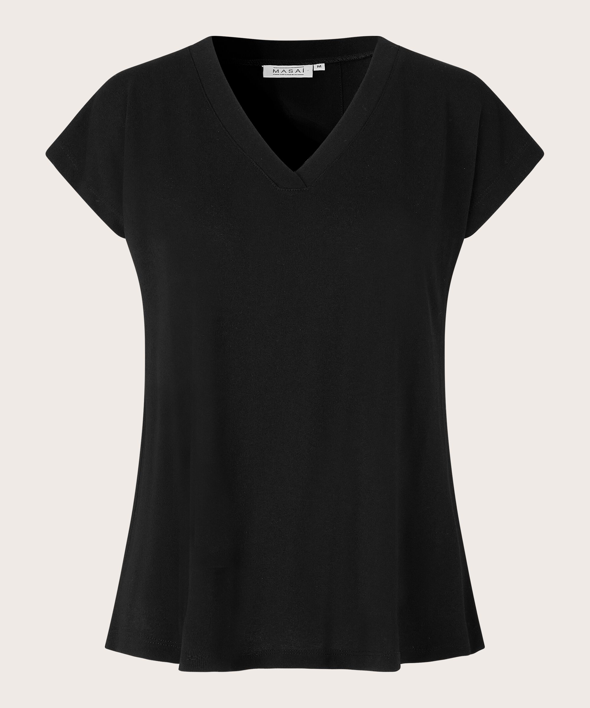 T-shirt Mit V-ausschnitt, Black
