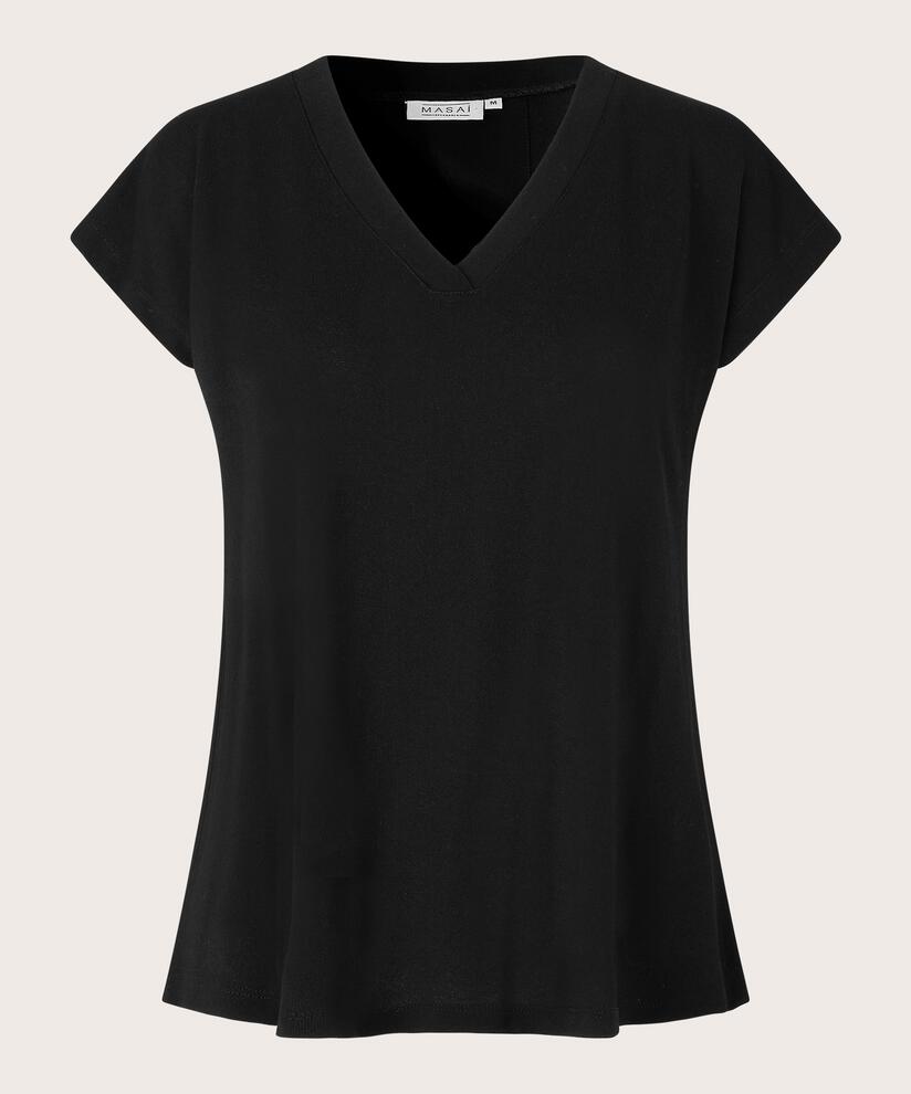 T-shirt Mit V-ausschnitt, Black