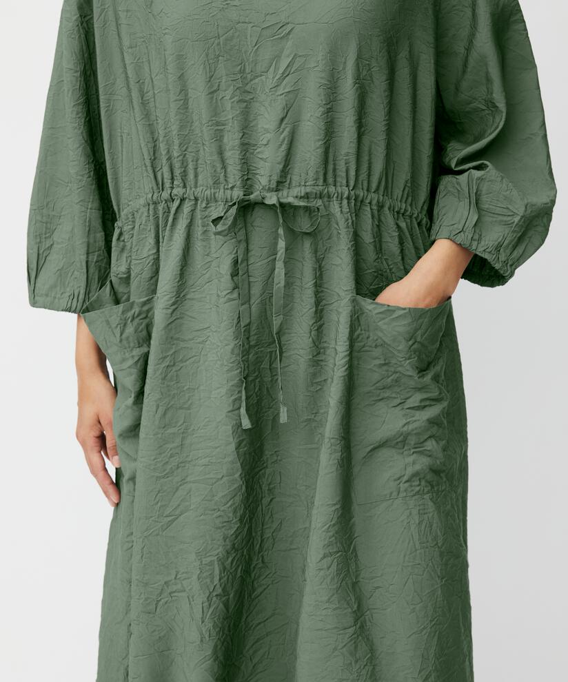 Viskosekleid mit elastischem Saum und Bindeband, Duck Green