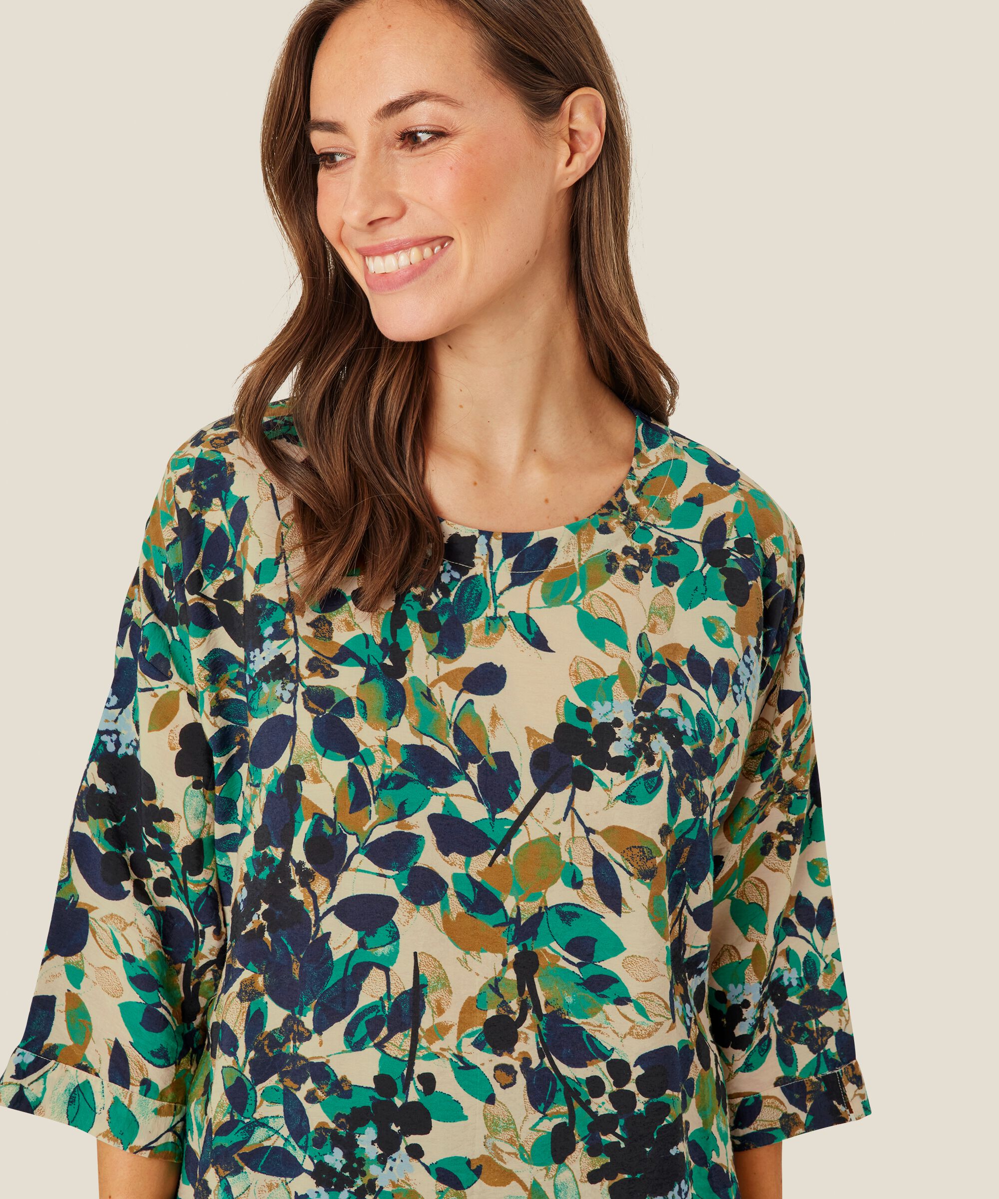 Viskosebluse Mit 3/4 Ärmeln, Greenlake