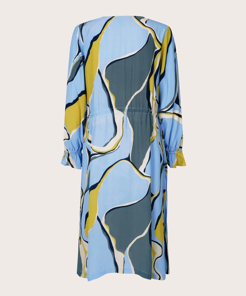 Langärmliges Viskosekleid mit seitlichen Bändern, Oasis