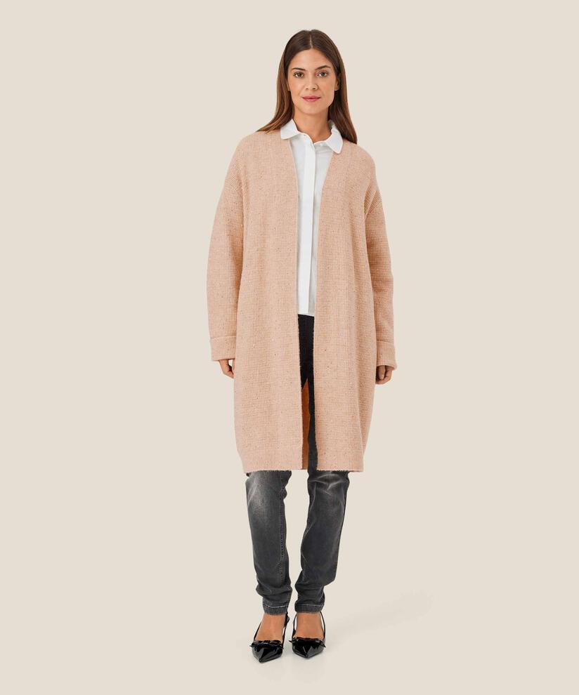 Cardigan aus Wollmix mit Pailletten, Bisquit