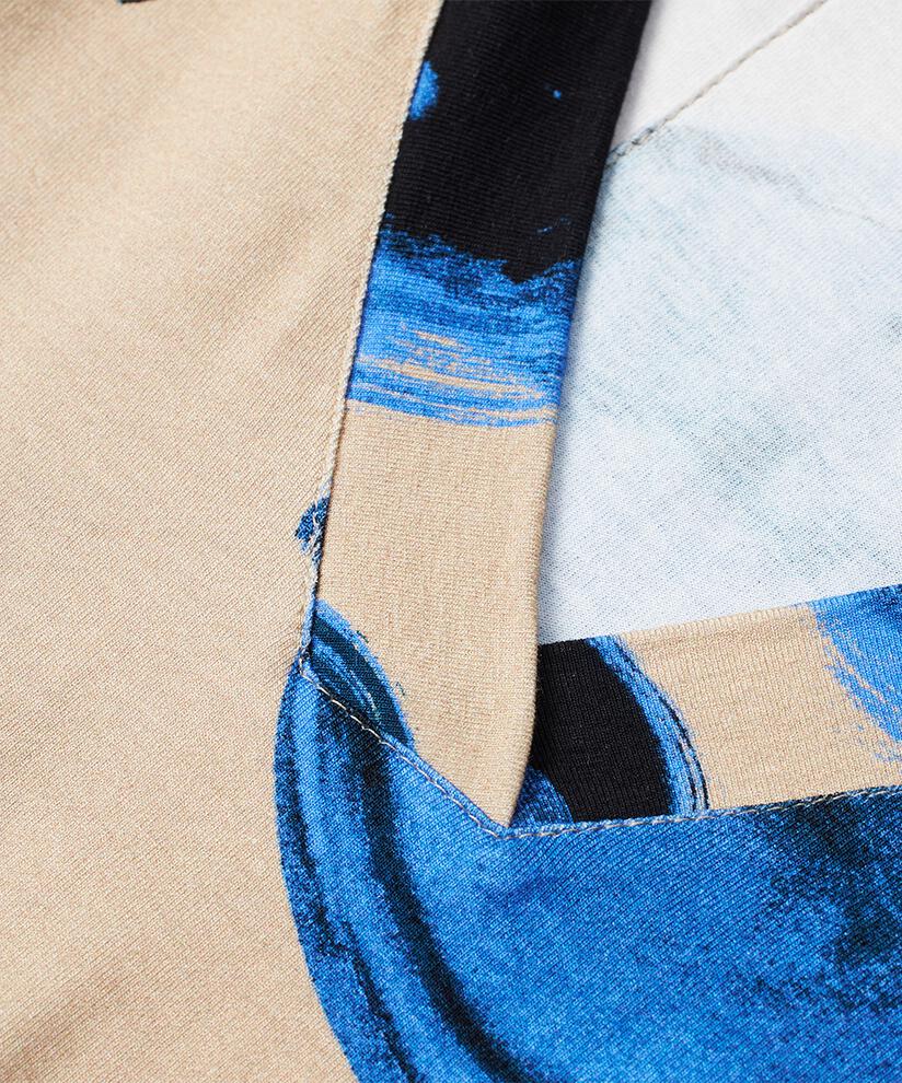 Bedrucktes T-shirt Mit V-ausschnitt, Ultramarine