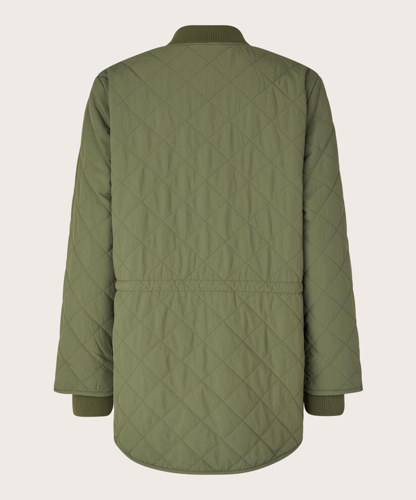 Steppjacke mit Rippdetails und Eingrifftaschen, D. Lichen Green