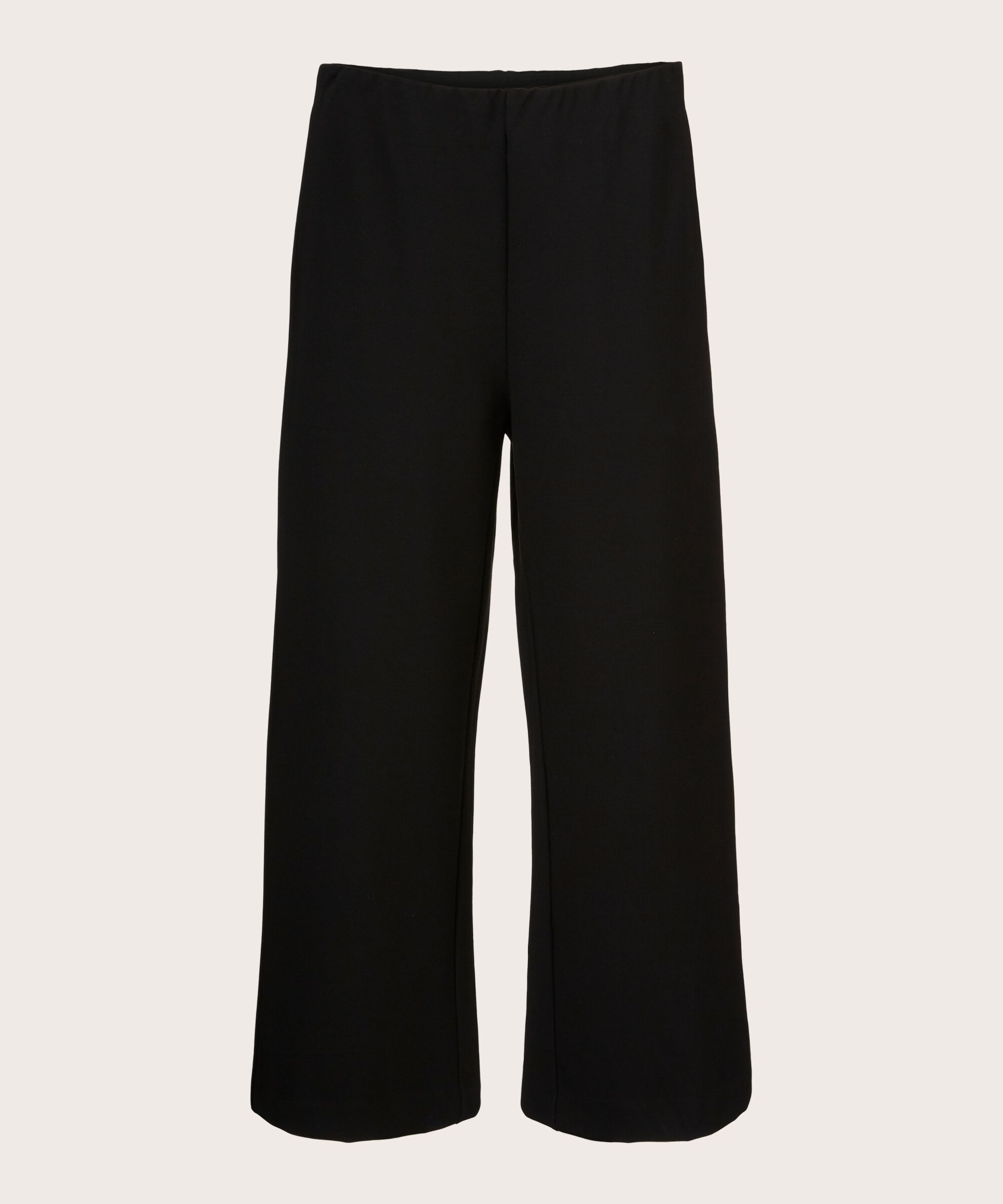 Schwere Jerseyhose mit weitem Bein, Black
