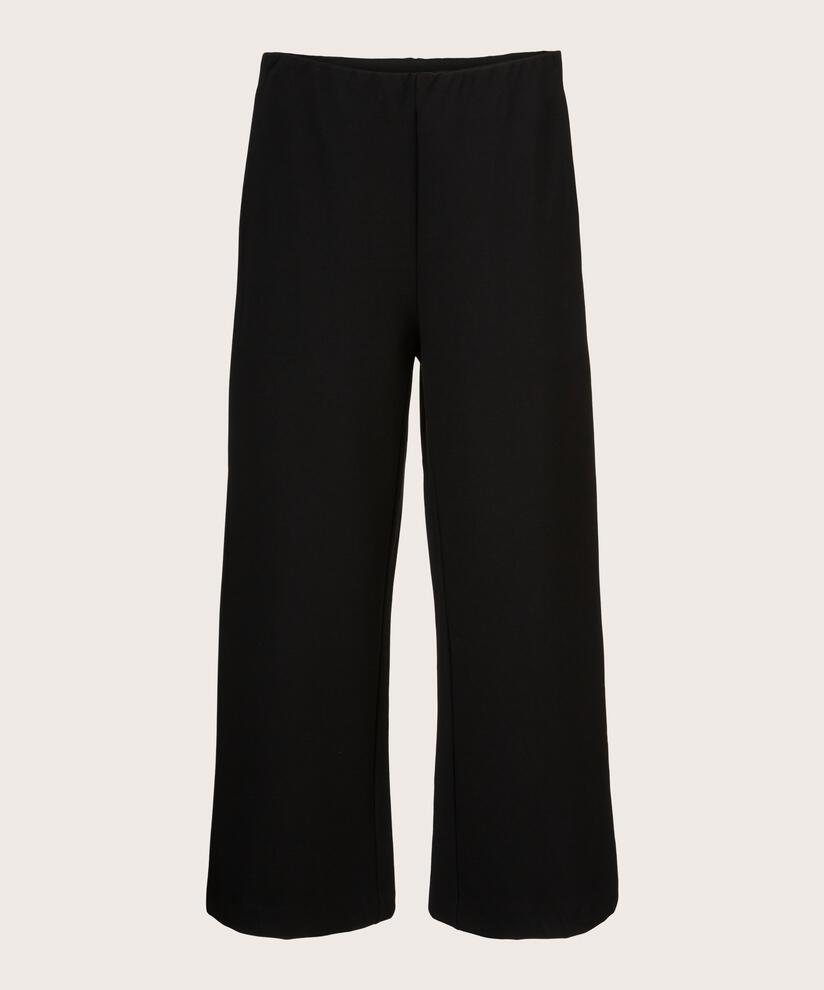Schwere Jerseyhose mit weitem Bein, Black