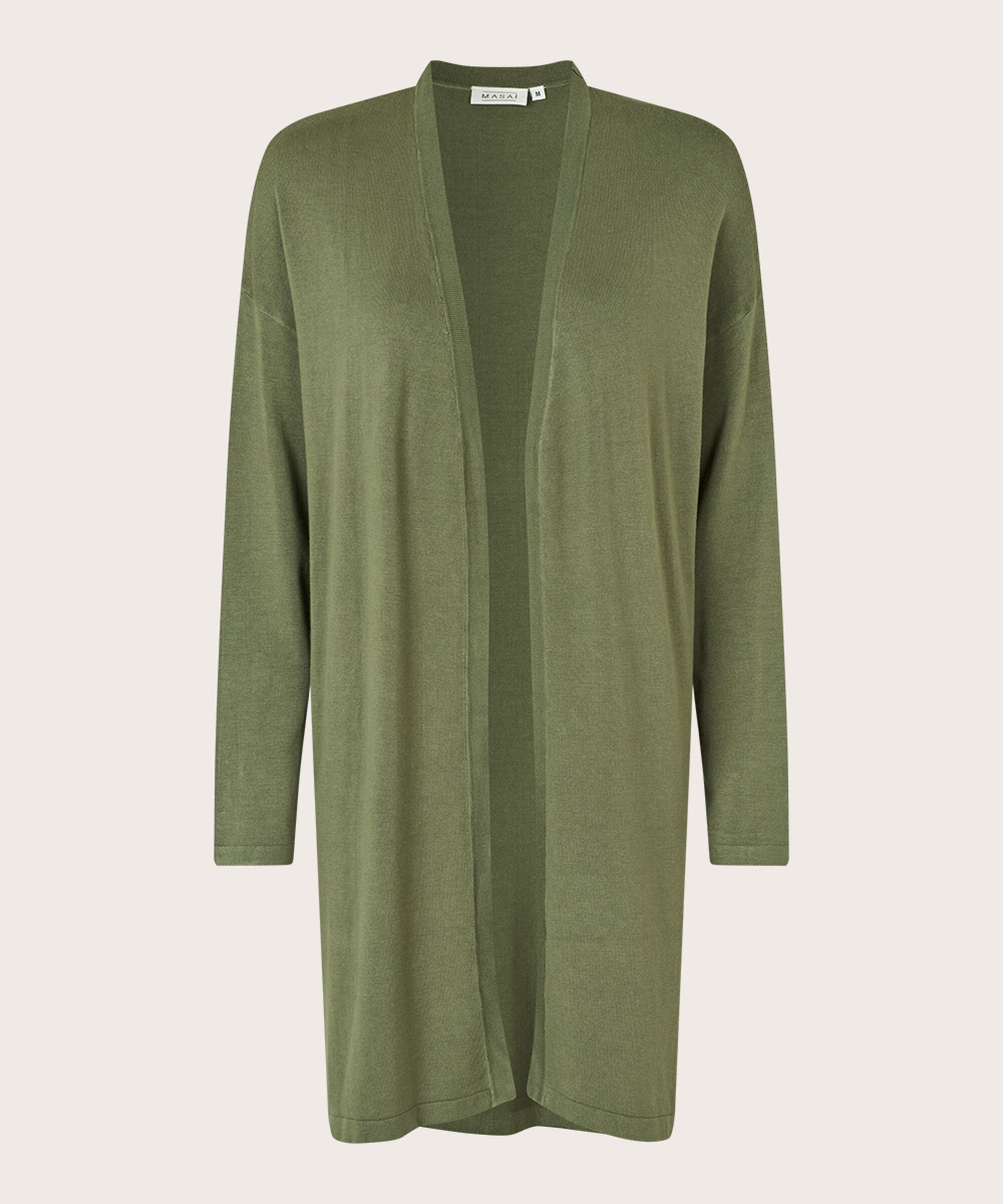 Feinstrick-cardigan Mit Geradem Schnitt, D. Lichen Green