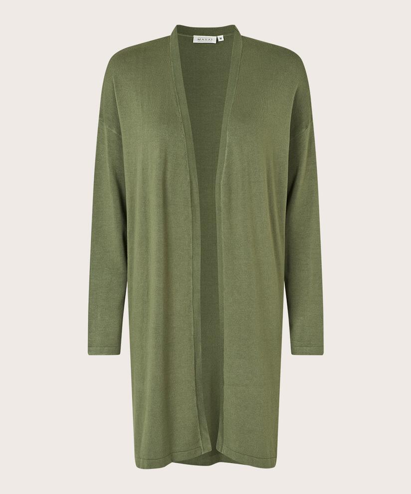 Feinstrick-cardigan Mit Geradem Schnitt, D. Lichen Green