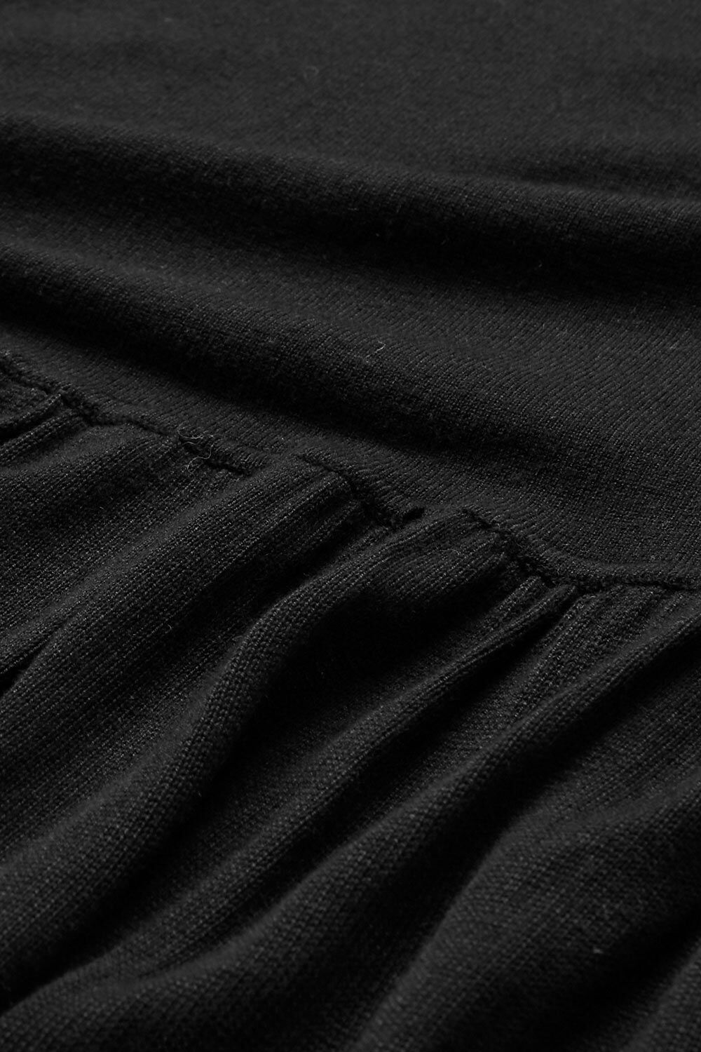 Lange Strickjacke mit Falten hinten, Black