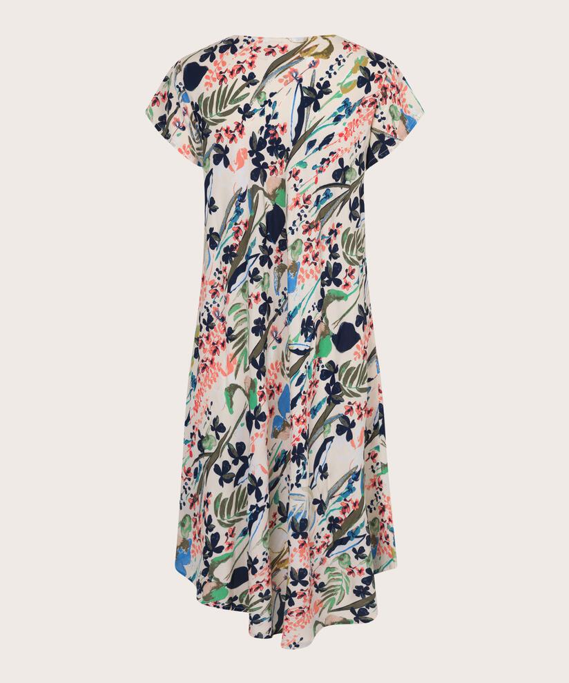Bedrucktes Viskosekleid mit V-Ausschnitt, Marina