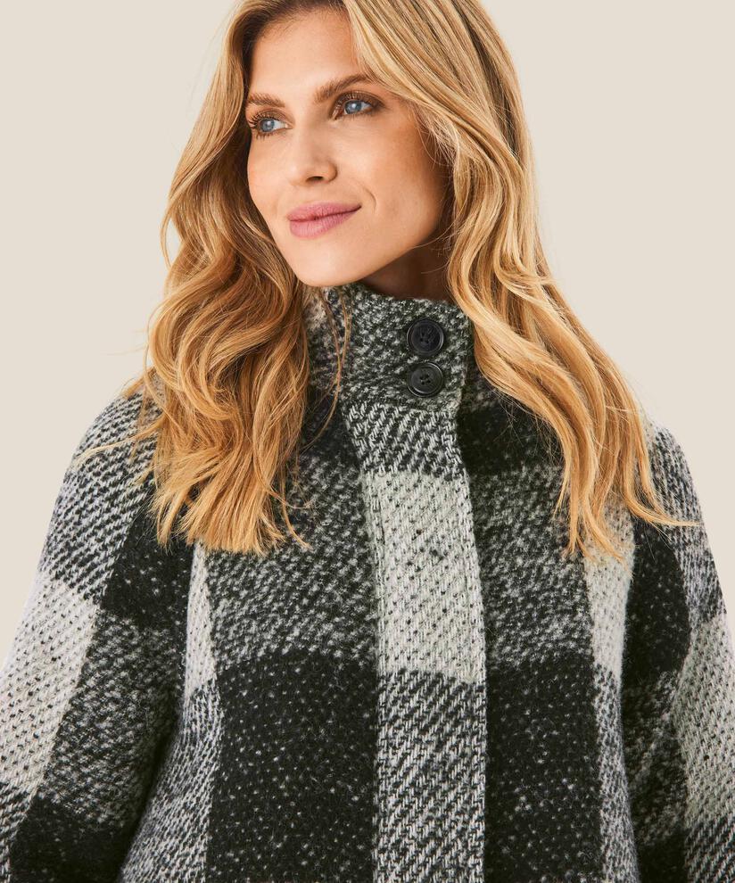 Mantel aus Wollmischung, Black