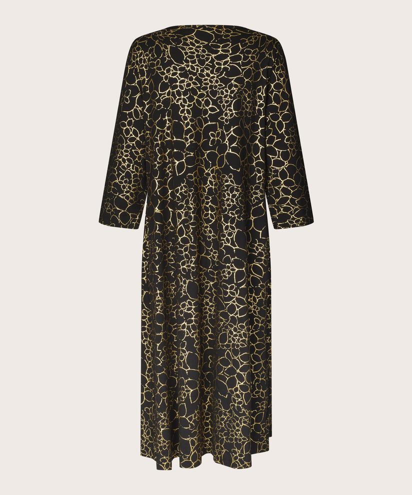 Bedrucktes Jerseykleid Mit Falten Vorne, Gold