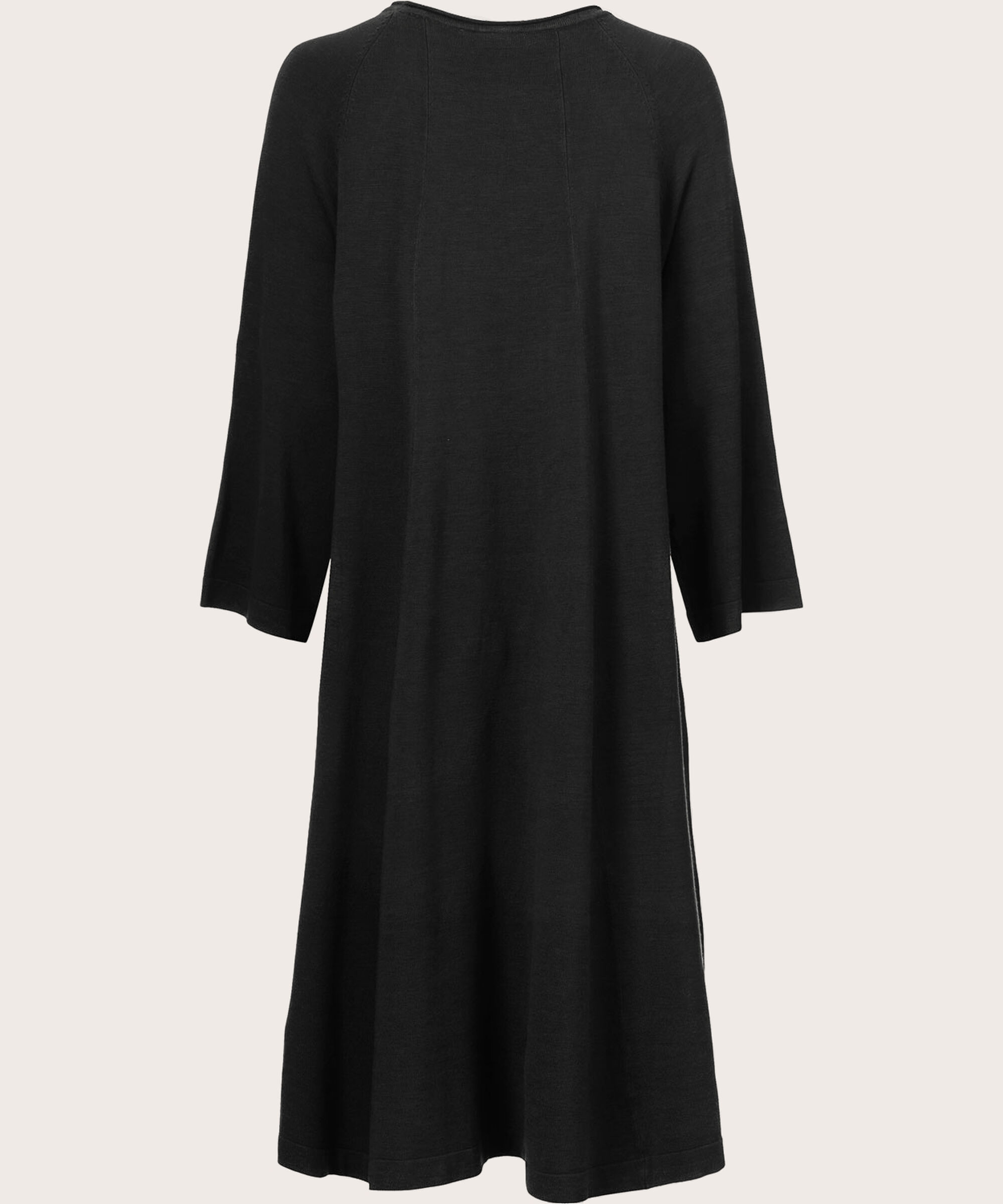 Feinstrickkleid mit 3/4 Ärmeln, Black