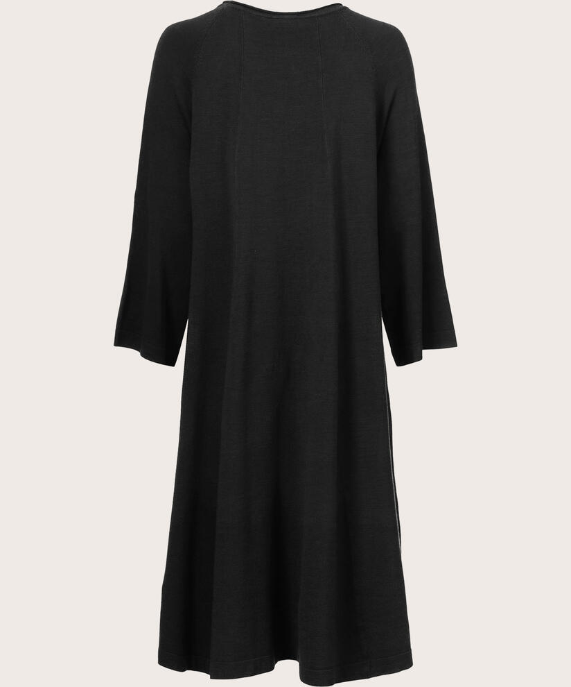 Feinstrickkleid mit 3/4 Ärmeln, Black