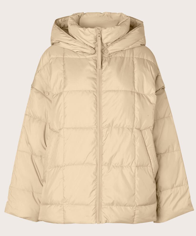 Daunenjacke mit abnehmbarer Kapuze und Ärmeln, Pale Khaki