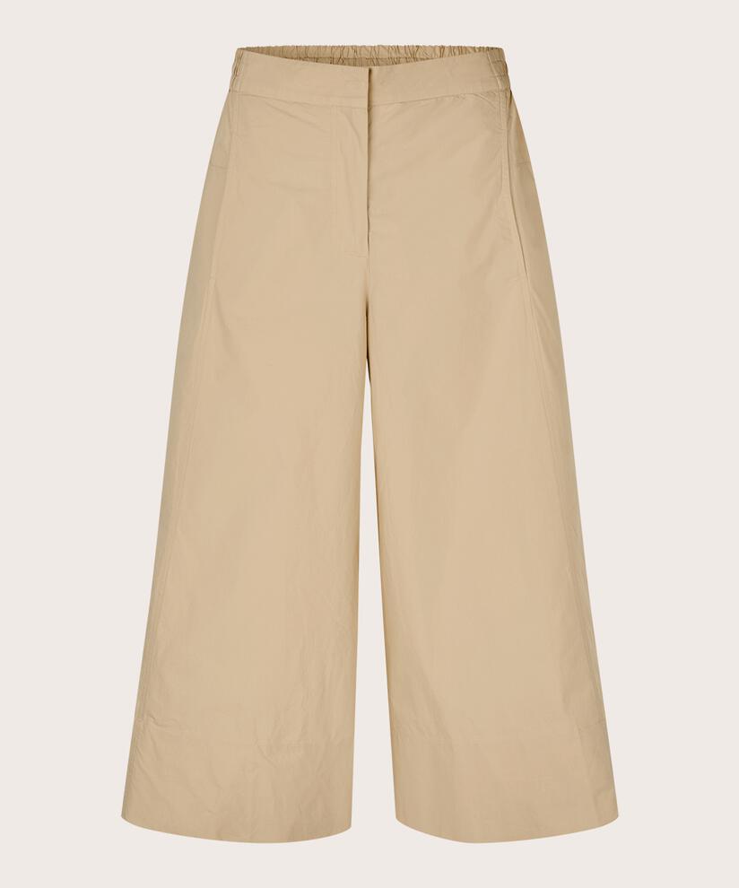 Baumwollhose mit weitem Bein und elastischem Bund, Safari