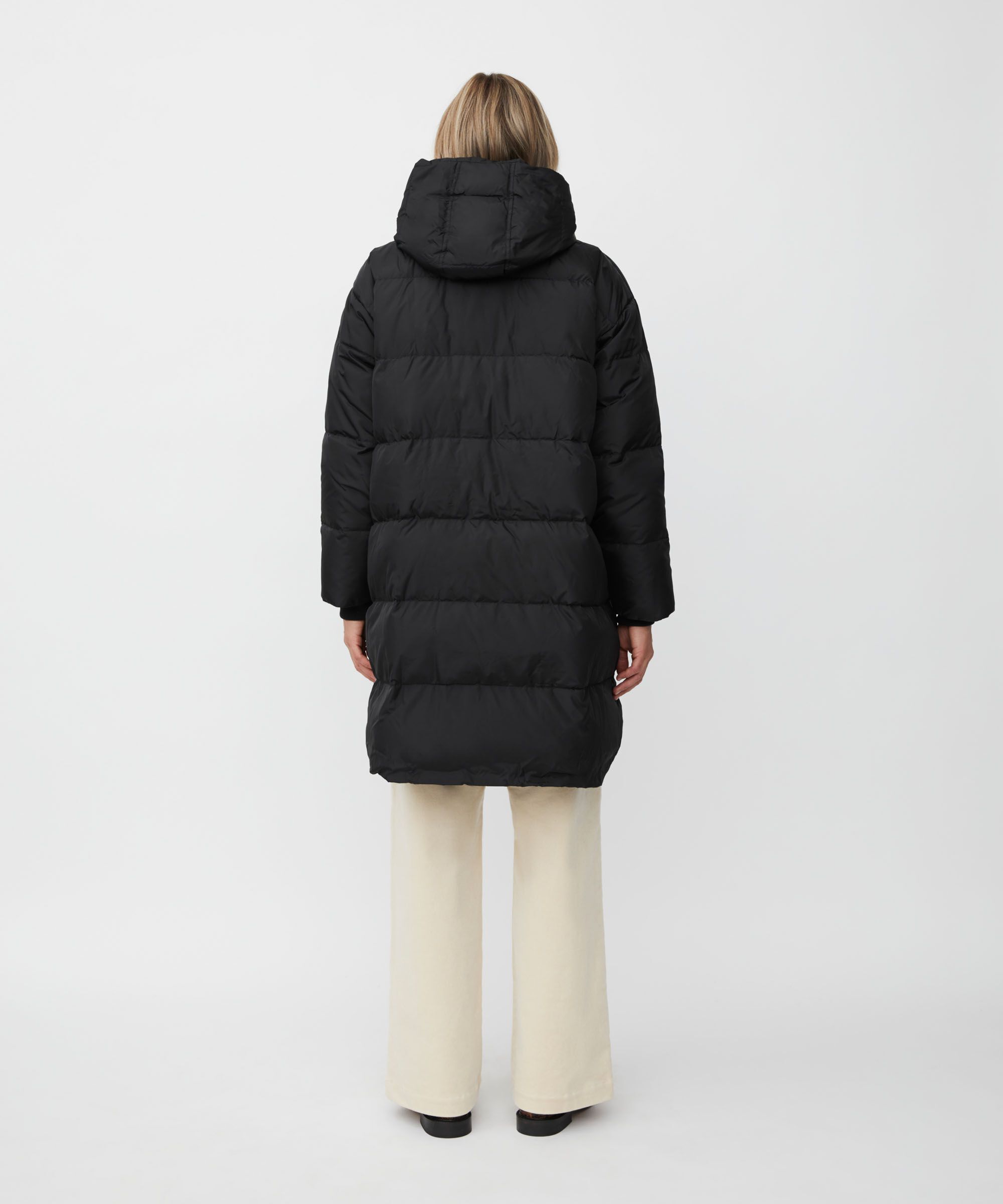 Daunenmantel Mit Kapuze, Black