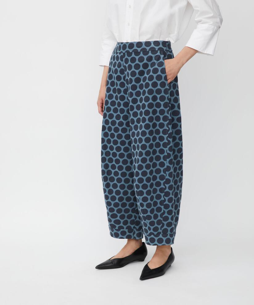 verkürzte Cordhose mit Gummizug hinten, Navy Blazer