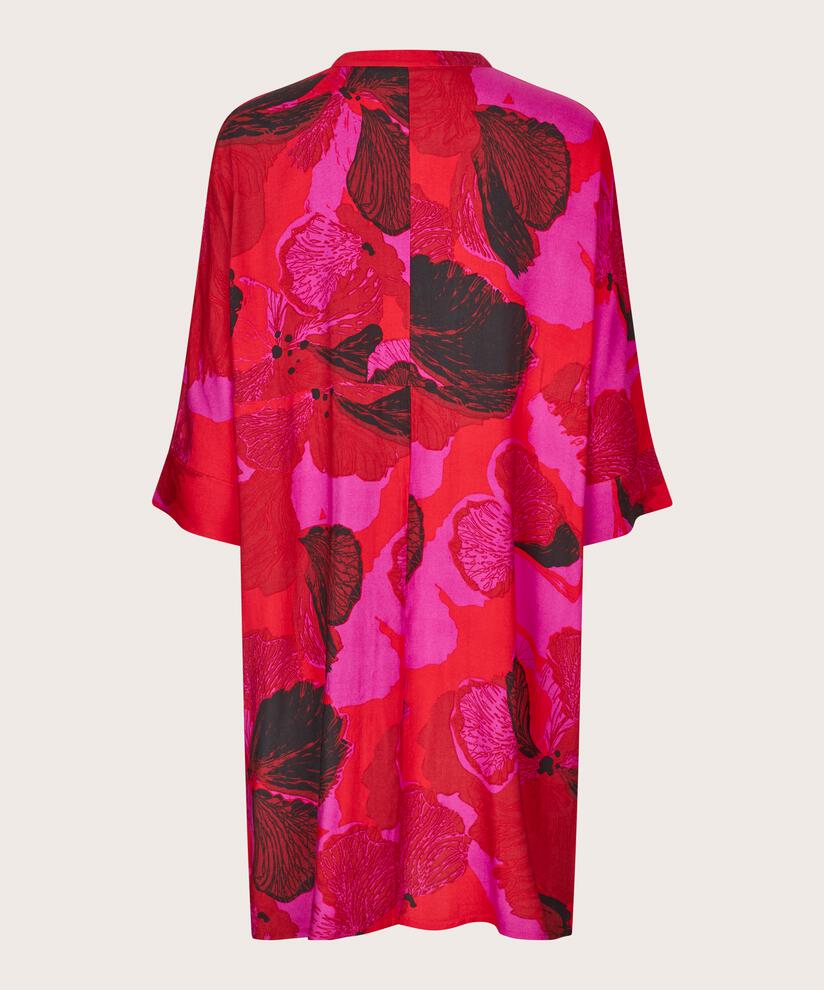 Gemustertes Hemdblusenkleid Aus Viskose, Haute Red